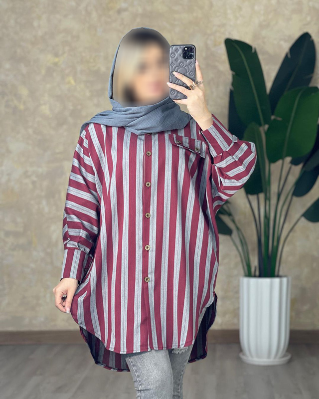 مدل مانتو راه راه اسپرت زنانه