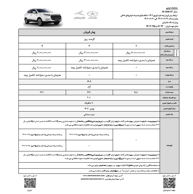 امکان خرید خودروهای S3، S5، J4 و J7 به صورت اقساطی و باشرایط ویژه