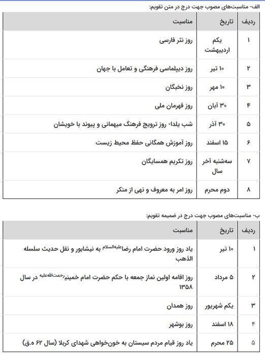 «امر به معروف و نهی از منکر» وارد تقویم ایرانی شد!